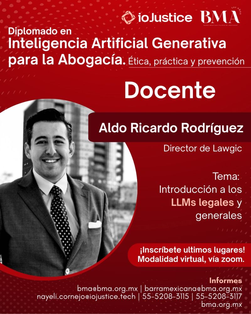 Docente: Aldo Ricardo Rodríguez (Director de Lawgic) — Introducción a los LLMs legales y generales.